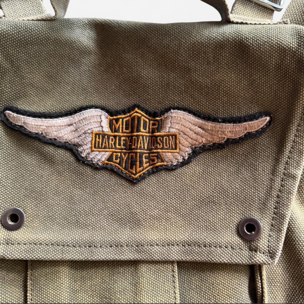 Harley-Davidson Olive Green Canvas Backpack - Picture 3 of 7